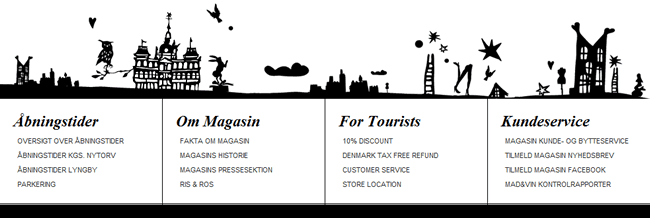 Magasin Onlineshop website footer design example