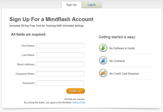 Mindflash registration form design example