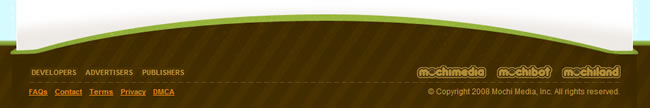 Mochi Ads website footer design example