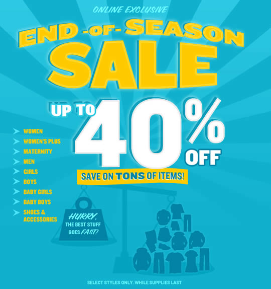 Old Navy sale email example