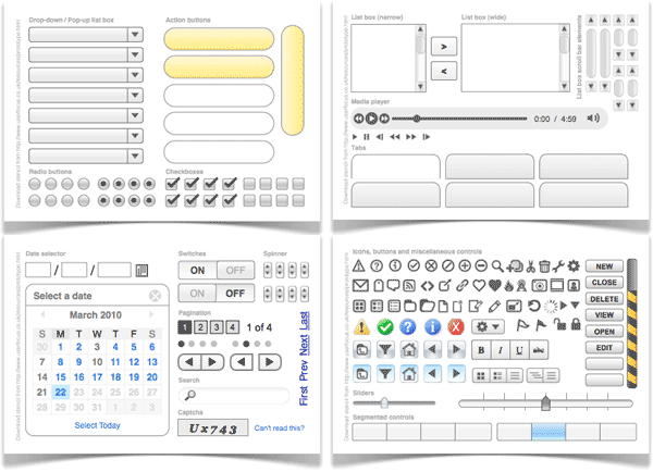 Paper prototyping UI template