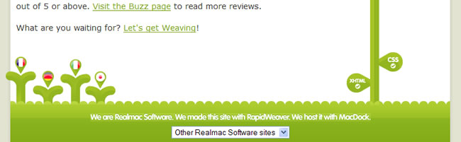 Realmac Software website footer design example