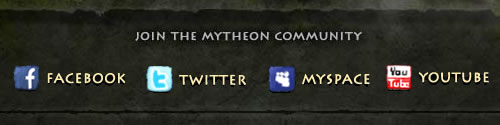 Social media icons in Mytheon game website footer