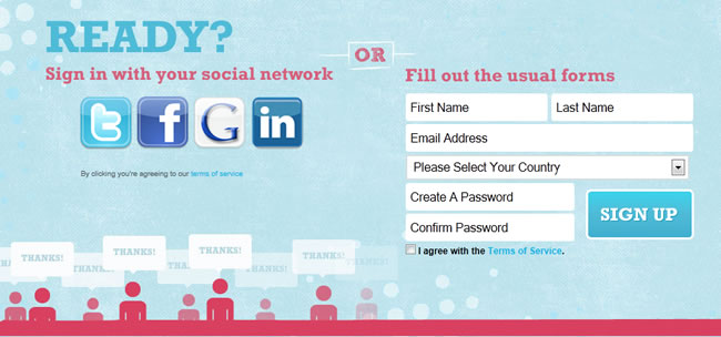 Sparked registration form design example