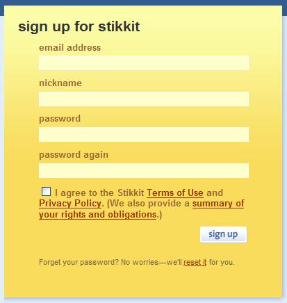 stikkit registration form design example