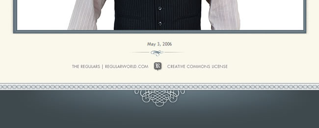 The Regulars website footer design example