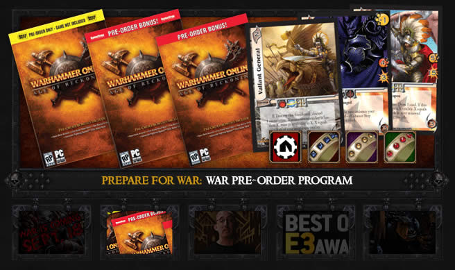 Warhammer Online website carousel design example