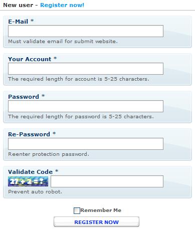 Yeeoh registration form design example