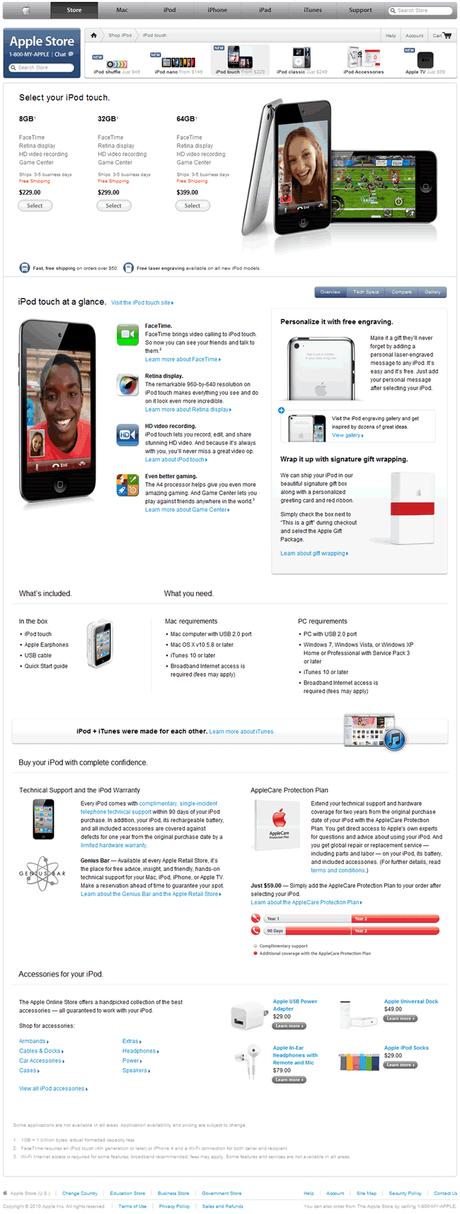 Apple ecommerce product page design example