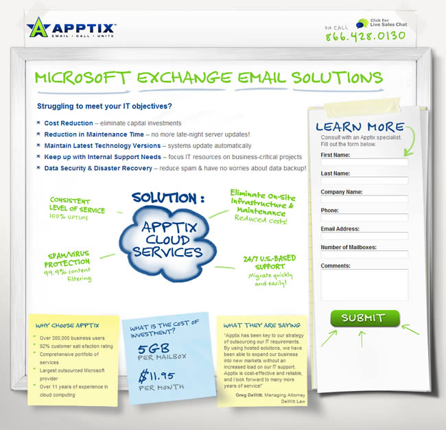 Apptix landing page design example