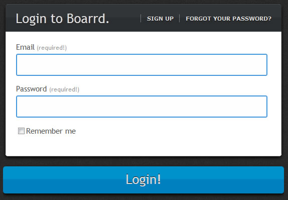 Boarrd login form design example