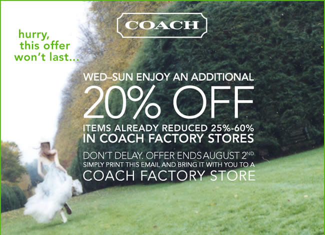 Coach online coupon design example