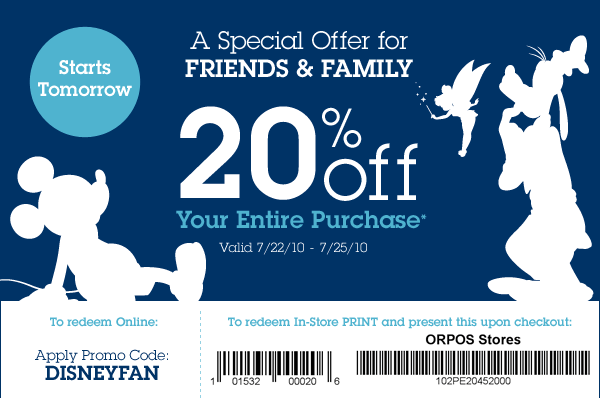 Disney online coupon design example