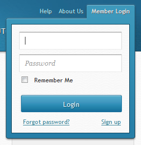 Experts Exchange login form design example