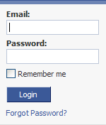 Facebook login form design example