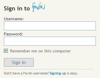 Faviki login form design example