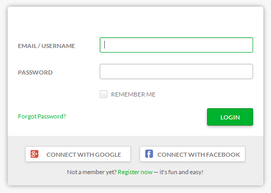 Fiverr login form design example