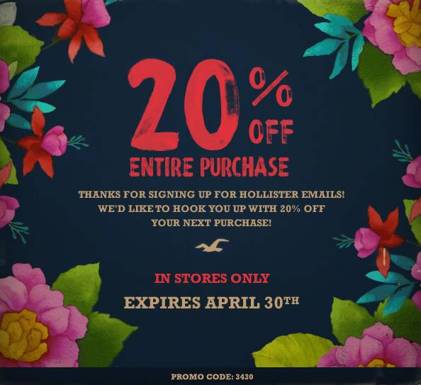 Hollister online coupon design example