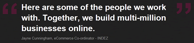 INDEZ pull quote design example