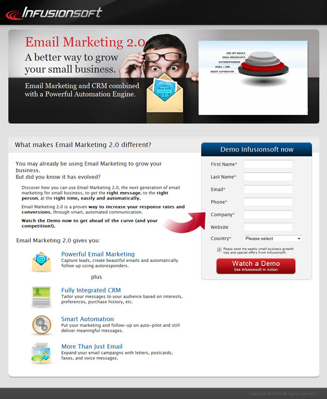 Infusionsoft landing page design exammple