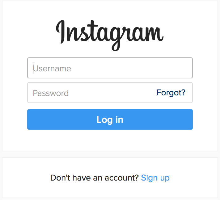 Instagramlogin form design example