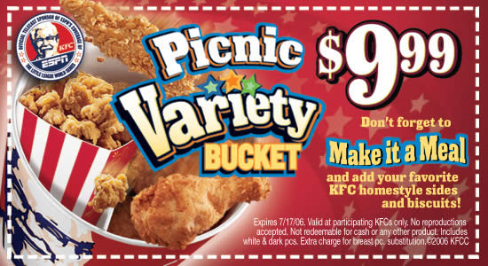 KFC online coupon design example