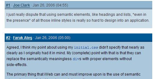 KuraFire Network blog comment design example