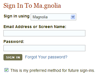 Magnolia login form design example