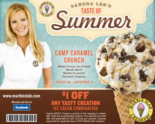 Marble Slab Creamery online coupon design example