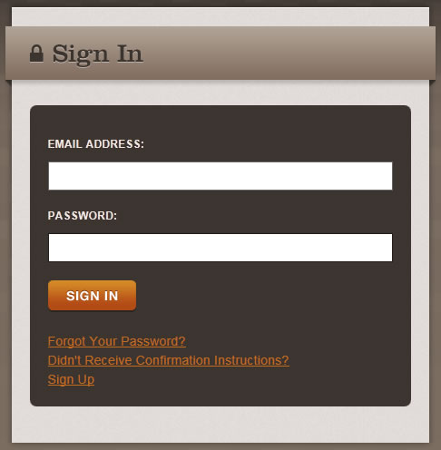 myJibe login form design example