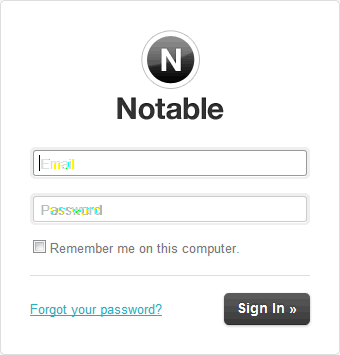 Notable login form design example