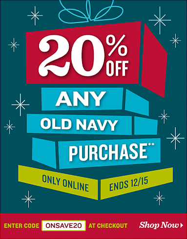 Old Navy online coupon design example