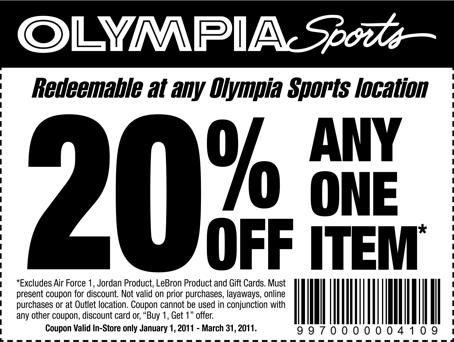 Olympia Sports online coupon design example