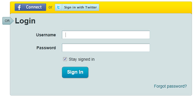 Qik login form design example