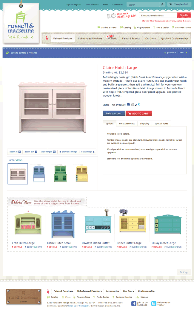 russell & mackenna ecommerce product page design example