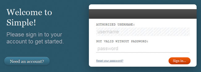 Simple login form design example