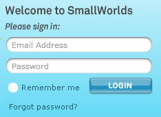 SmallWorlds login form design example