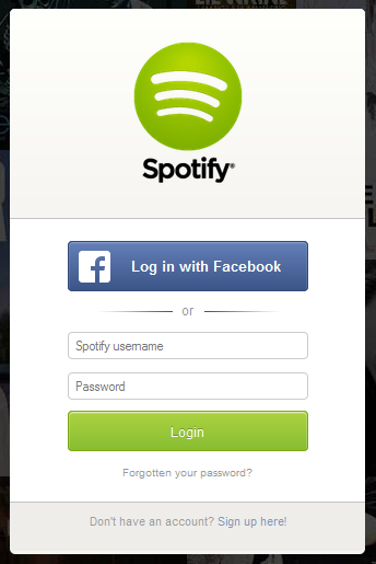 Spotify registration form design example