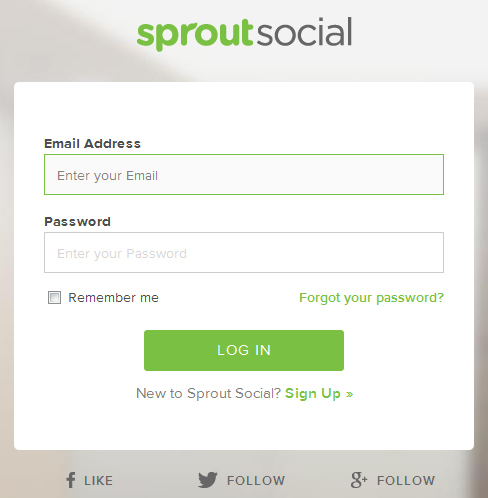 Sprout Social registration form design example