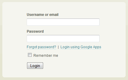 Survs login form design example