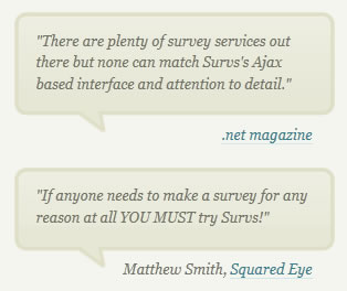 Survs pull quote design example