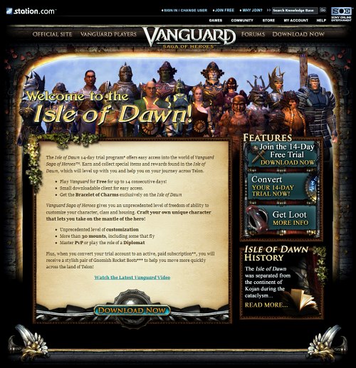 Vanguard free trial landing page