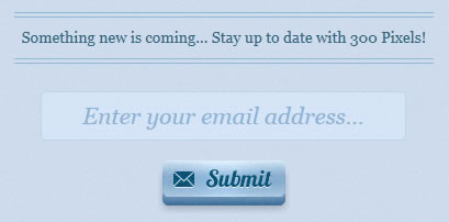 300 Pixels email signup form design example