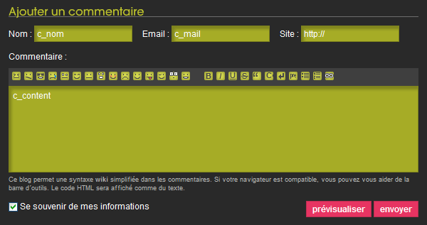 64k comment form design example