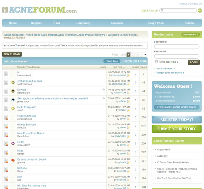 Acne Forum design example