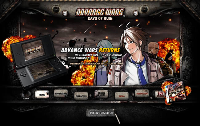 Advance Wars video game website design example