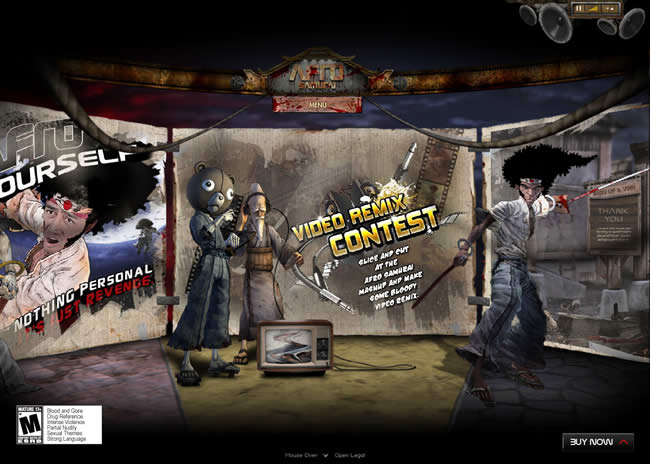 Afro Samurai video game website design example