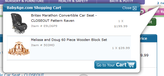 BabyAge mini shopping cart design example