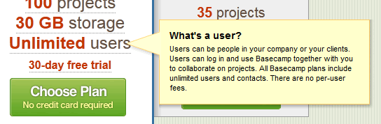 Basecamp web tooltip design example