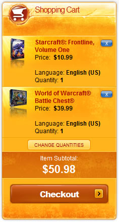 Blizzard Store mini shopping cart design example
